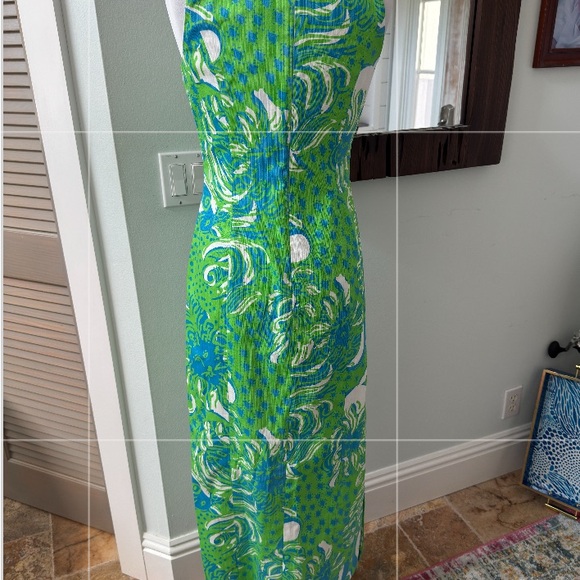 Lilly Pulitzer Green and White Sheath Maxi Dress - Picture 10 of 14